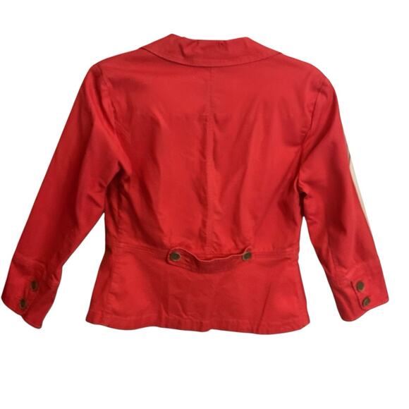 CAbi Red Fitted Cropped Jacket Blazer Women's Cotton Stretch Size 4 Career - Picture 10 of 13